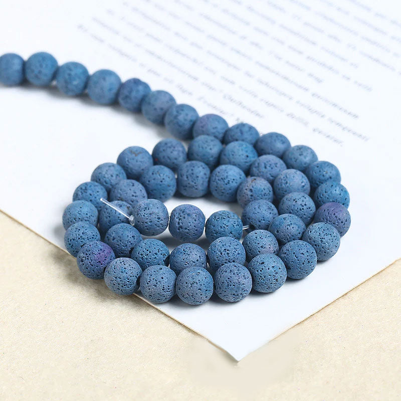Wholesale DIY Beads 6mm Volcanic Stone Loose Beads 5 Strings/Pack OLY-BDS-JingD001